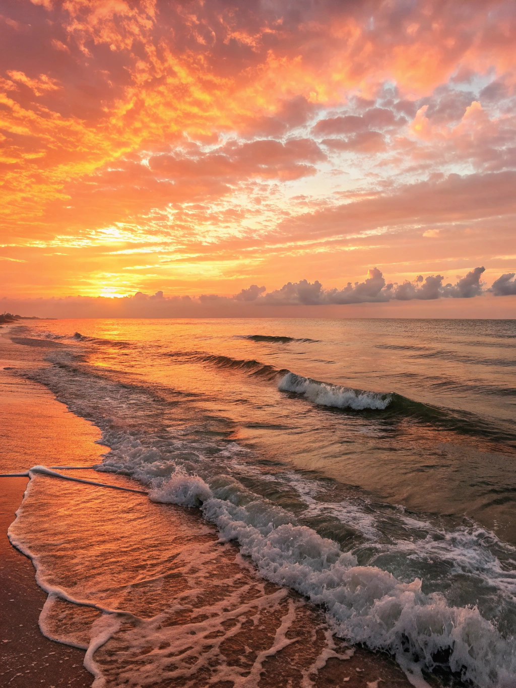 Peaceful sunrise over a calm ocean, symbolizing spiritual awakening and transition